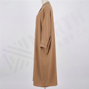 Nouvelle Abaya musulmane toutes saisons pour femme, modèle à manches longues, col en V, longueur cheville, élégante, en mousseline légère. - Product Image 3