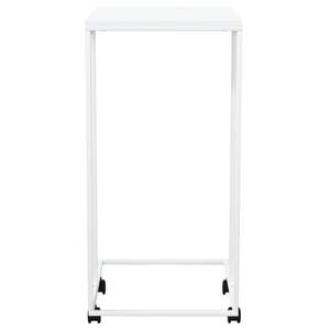 Mesa auxiliar de madera de ingeniería blanca de 15.7"x11.8"x25" con ruedas, muebles para sala de estar - Product Image 4