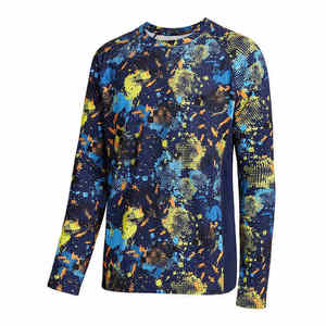Camisa de Pesca de Manga Larga para Hombre, Impresión por Sublimación, Secado Rápido, UPF 50, Diseño Estampado Azul y Amarillo - Product Image 3