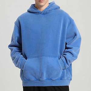 Sweat-shirts à capuche personnalisés avec logo, effet délavé, coupe oversize, en coton épais, style streetwear, fournisseur OEM en gros - Product Image 4