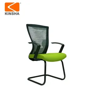 Chaise de bureau KINSHA en maille, siège vert, accoudoirs fixes, dossier ouvert, structure en plastique, design ergonomique, style contemporain, chambre à coucher - Product Image 2
