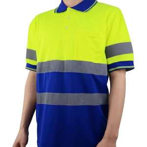 Chemise de travail haute visibilité grande taille à manches courtes, respirante, avec poche, unisexe, logo personnalisé, construction durable pour hommes - Product Image 3