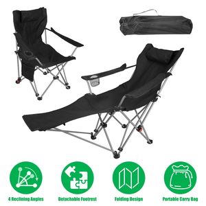 Sedia a Sdraio da Campeggio Pieghevole in Acciaio al Carbonio Rinforzato, Pronta per la Spiaggia, con Angolo Regolabile 95-160° e Borsa Portaoggetti - Product Image 1