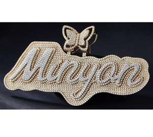 Collier personnalisé avec pendentif moissanite taille brillant grande taille serti clos, chaîne cubaine glacée, cadeau pour homme, style Hip Hop - Product Image 1