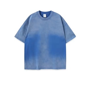 T-shirt Unisexe Coupe Classique Épaisse 400 GSM en Toile Manches Courtes Col Rond Respirant Polyester/Coton Uni Vintage – Vente en Gros - Product Image 2