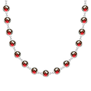 Collar con incrustaciones de granate en oro blanco - Product Image 1