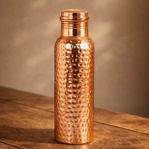 Botella de Agua de Cobre Puro al por Mayor, Diseño Elegante Martillado, Botella Metálica Duradera para Hidratación Diaria - Product Image 3
