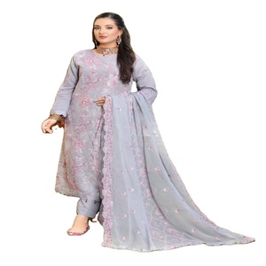 Trajes Shalwar kameez de diseñadores paquistaníes bordados Karandi 3 piezas para mujeres Kurti para ropa informal diaria Lehenga para niñas - Product Image 1