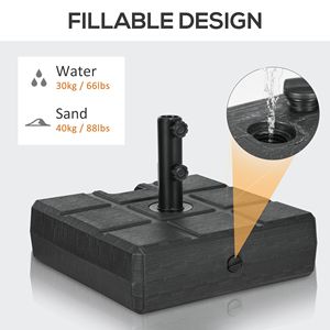 Base per Ombrellone Nera Riempibile per Ombrelloni da Patio e Giardino da 1.5'' e 1.9'' per Cortile - Realizzata in Poliestere Resistente - Product Image 5