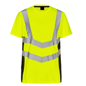 เสื้อยืดทำงานก่อสร้างแขนสั้นสะท้อนแสงสำหรับผู้ชาย ผ้าฝ้าย 100% จากโรงงานโดยตรง - Product Image 1