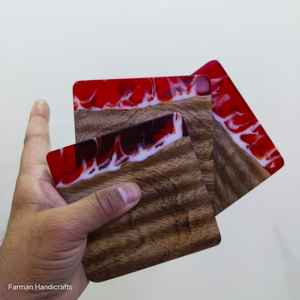 Posavasos de Madera de Mango con Resina Epoxi, Acabado Clásico de Alta Calidad, Hecho a Mano, Duradero, Ecológico, Accesorio para Bebidas a Precio Económico - Product Image 5