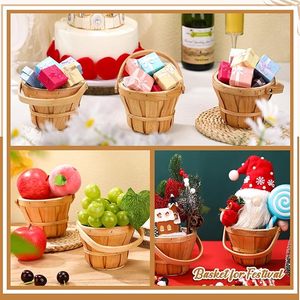 Paniers à baies en bois rustiques faits à la main, paniers de rangement pour fruits, paniers de service décoratifs - Product Image 5