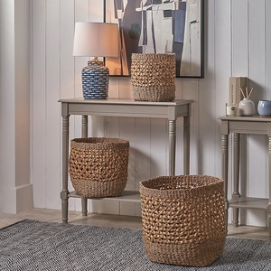 Paniers de rangement en jonc de mer naturel, ensemble de 3 paniers gigognes faits à la main, vente en gros, fabriqués au Vietnam - Product Image 2