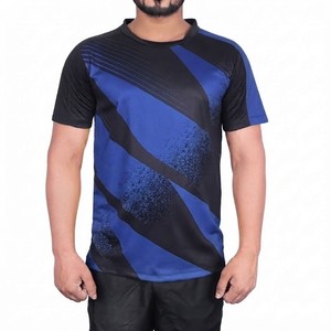 Camiseta Deportiva para Hombre, Diseño Geométrico Abstracto, Corte Regular, Secado Rápido, Poliéster, Cuello Redondo, Manga Corta, para Entrenamiento - Product Image 1