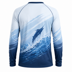 Camisa de Pesca de Manga Larga para Hombre, Estampado Digital, Patrón Sólido, UPF 50, Secado Rápido, Ligera, de Poliéster, para Actividades al Aire Libre - Product Image 3