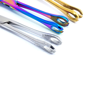Foerster <b>Sponge</b> Holding Forceps Straight Gold Plated Surgical Instrument Ring <b>Handle</b> CE OEM - Product Image 6
