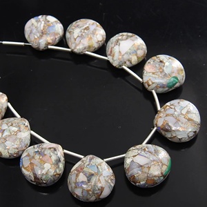 Cuivre australien opale larme coeur forme pierre perles 14X14MM lisse poli pour la fabrication de bijoux grossiste fournitures - Product Image 1