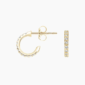 0.50 Carat Round Cut Lab Diamond <b>Hoop</b> Diamond <b>Earring</b> <b>For</b> <b>Women</b> 14K Rose Gold VS2 Clarity F Color <b>Hoop</b> <b>Earrings</b> - Product Image 2