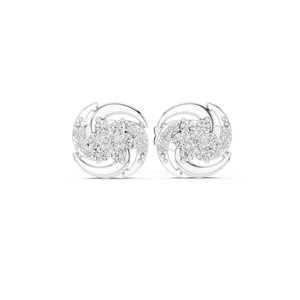 Pendientes de compromiso de oro rosa de 14 quilates con diamantes cultivados en laboratorio para mujer |   Diamante Cultivado Nuevo - Product Image 3