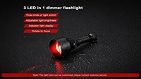 Lampe torche LED rechargeable 3-en-1 OCSHARK H28 RGB 10W, charge USB, lampe tactique, corps en aluminium, pour la chasse et les activités de plein air