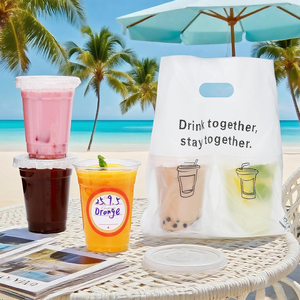 Disposable BPA Free Degradable Biodegradable Waterproof Eco-Friendly <b>Plastic</b> <b>Cups</b> Lids Bulk Pack Iced Coffee Cold <b>Drinks</b> Juice - Product Image 2