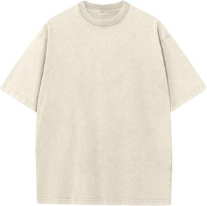 Camiseta de Algodón para Hombre, Cuello Redondo, Manga Corta, Lisa, Cómoda, Transpirable, Casual, Lavado Ácido, Secado Rápido, Ecológica - Product Image 1