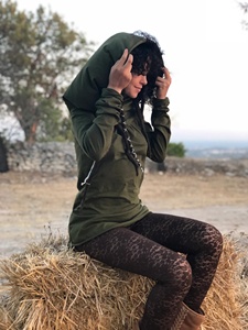 เสื้อฮู้ดคอวีสไตล์โบฮีเมียนแขนยาว เสื้อคลุมมีฮู้ดสไตล์โบโฮสำหรับงานเทศกาล แฟรี่คอร์ สไตล์เอลฟ์ ชุดคอสตูมสำหรับผู้หญิง เสื้อฤดูร้อน - Product Image 4