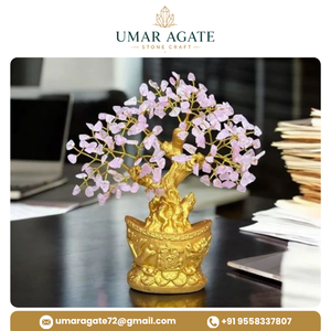 Árbol de Feng Shui de Cuarzo Rosa, Cristal Curativo Hecho a Mano, Piedra Semipreciosa Natural, Decoración para el Hogar, Regalo, Venta al Por Mayor - Product Image 3