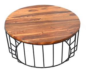 Mesa de Centro de Madera de Sheesham con Acabado Natural de Teca, Diseño Hermoso, Moderna, Duradera y Ecológica, Precio al por Mayor - Product Image 1