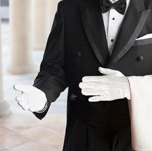 Gants de parade en coton blanc avec manchette à bouton-pression, gants de cérémonie antidérapants pour hommes et femmes - Product Image 3