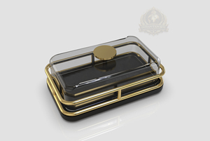Décoration de table de luxe du Qatar, dôme à gâteau carré Palestine, couvercle à gâteau en verre avec base, présentoir à dessert moderne, pâtisserie de luxe - Product Image 2