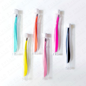 6PCS High Quality Stainless Steel Slant Tip Eyebrow Tweezers Set Custom Colors Private Label Beauty Grooming Tools OEM - Product Image 6