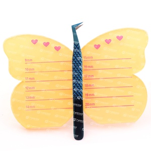 Azulejo de pestañas acrílico con forma de mariposa con soporte de pinzas magnéticas, paleta de pestañas, bandeja de pegamento para extensiones de pestañas - Product Image 1