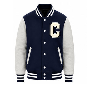 <b>Athletic</b> Men Letterman Jacket Snap Front Custom Patch Logo Factory Direct Modern Men Letterman Jacket - Product Image 1