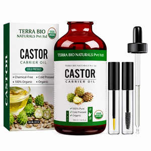 Huile de ricin biologique 100 % pure pressée à froid, issue de graines, pour la croissance des cheveux, du corps, des ongles, des cils et des sourcils (Marque Blanche) - Product Image 1