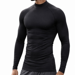 <b>Men</b> <b>Compression</b> <b>Shirt</b> For Training Fitness Everyday Performance High Crew Neck Body Contouring Shape Stretch Fit <b>Shirt</b> - Product Image 1