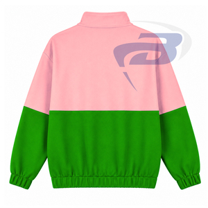 Alfa |   Kapa |   Sudadera con Cierre de Cremallera Alpha Sorority, Diseño de Bloques de Color Verde y Rosa, Bolsillos, Corte Regular, Sudadera de Otoño - Product Image 3