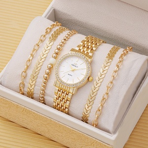 6260 - Juego de 5 Pulseras - Reloj de Pulsera de Cuarzo con Diamantes de Lujo de Acero Inoxidable para Mujer - Product Image 3