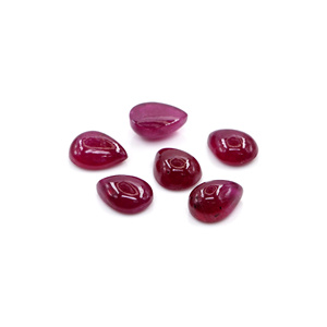 Rubíes naturales de Bangkok calibrados en forma de pera de 8x10 mm, rubíes naturales sueltos en forma de cabujón para la fabricación de joyas, listos para usar. - Product Image 1