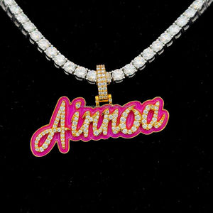 จี้เพชรโมอิสสั่งทำ925จี้ตัวอักษรฮิปฮอปจี้เคลือบสีเงินจี้โมอิสซาไนต์ - Product Image 4