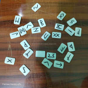 Ensemble de lettres runiques en os de buffle, artisanal, écologique, de petite taille, symboles naturels gravés pour la divination, au meilleur prix - Product Image 3