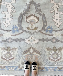 Highlands ชุดพรมปูพื้นขนแกะ/ผ้าไหมลายเรขาคณิตสีฟ้าเป็นมิตรกับสิ่งแวดล้อมและสัตว์เลี้ยงมีสไตล์อินเทรนด์ตกแต่งบ้าน - Product Image 1