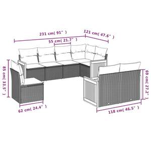 Ensemble de canapés de jardin en rotin PE noir modulaire, élégant et durable, meubles d'extérieur - Product Image 3