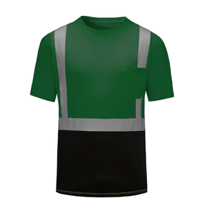 เสื้อก่อสร้างสะท้อนแสงแขนสั้นสำหรับคนงานก่อสร้าง ผ้าโพลีเอสเตอร์ 100% คุณภาพสูง ขายส่ง - Product Image 1