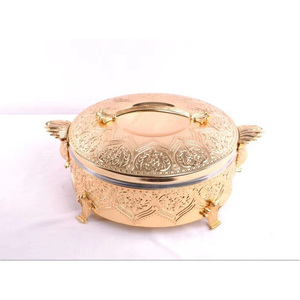 Casserole de luxe en cuivre martelé et acier inoxydable, isolée, à gaz, avec couvercle, pour table à manger et buffet - Product Image 3