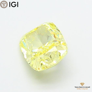 Diamant de laboratoire CVD de 1,02 carat, taille coussin, couleur jaune vif fantaisie, clarté VS1, avec certificat IGI, pour centre de bague époustouflant - Product Image 3
