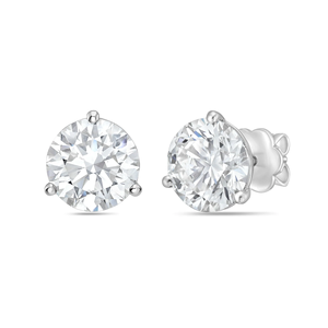 Boucles d'oreilles classiques à clous en diamant rond, serties de griffes en or jaune, pour un usage quotidien féminin - Product Image 3