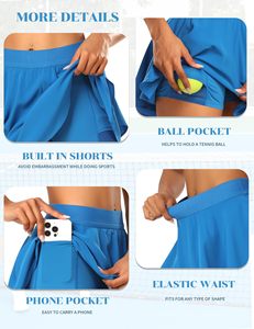 Shorts taille haute élastiques et confortables pour femme, coupe trapèze, avec dentelle, pour fitness, tennis, badminton - Product Image 4