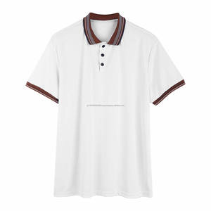 Camiseta Polo para Hombre, 100% Algodón, Cuello con Botones, con Detalles de Colores y Rayas, Tejido Transpirable, Suministro ODM, Envío DDP - Product Image 2