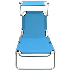 Chaise longue en aluminium bleu avec tissu polyester 600D, modèle standard - Product Image 3